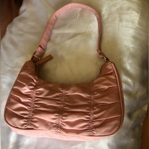 Pink ruffle shoulder bag